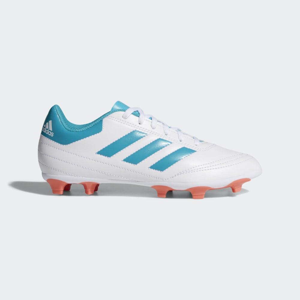 Ghete Fotbal Adidas Goletto 6 Firm Ground Dama Romania - Albi/Albastri/Corai BY2774